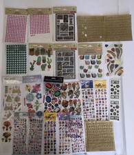 Stickers Vellum vintage lot flowers hearts make up food feathers snails Craft