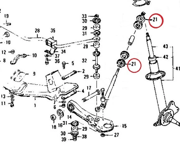 Juego de arandela de varilla de compresión de suspensión delantera Datsun 240Z 260Z 280Z 510 NUEVO 1861 Foto 2 de 2