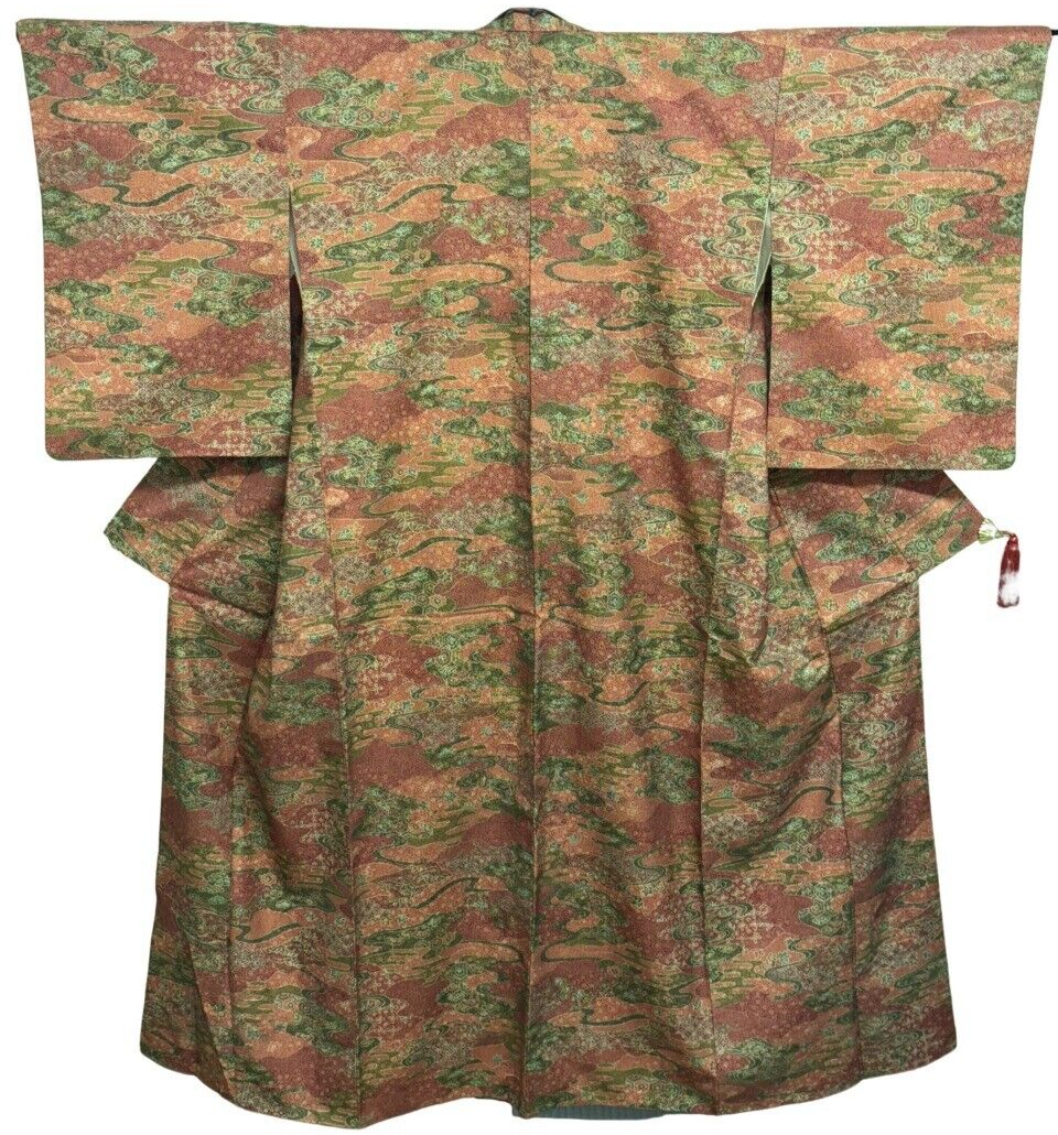 Kimono Vintage En Soie Mousseline - Taille M, Blanc, Fait Main, En Bon état, Sans étiquettes