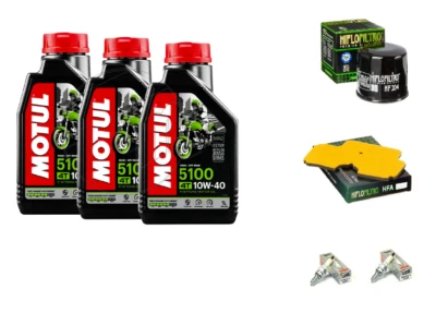 MOTUL / HIFLO KIT/TAGLIANDO KAWASAKI ER-6N 650 2006 4LT MOTUL 5100 10W40 FILTRI + CANDELE ER6N
