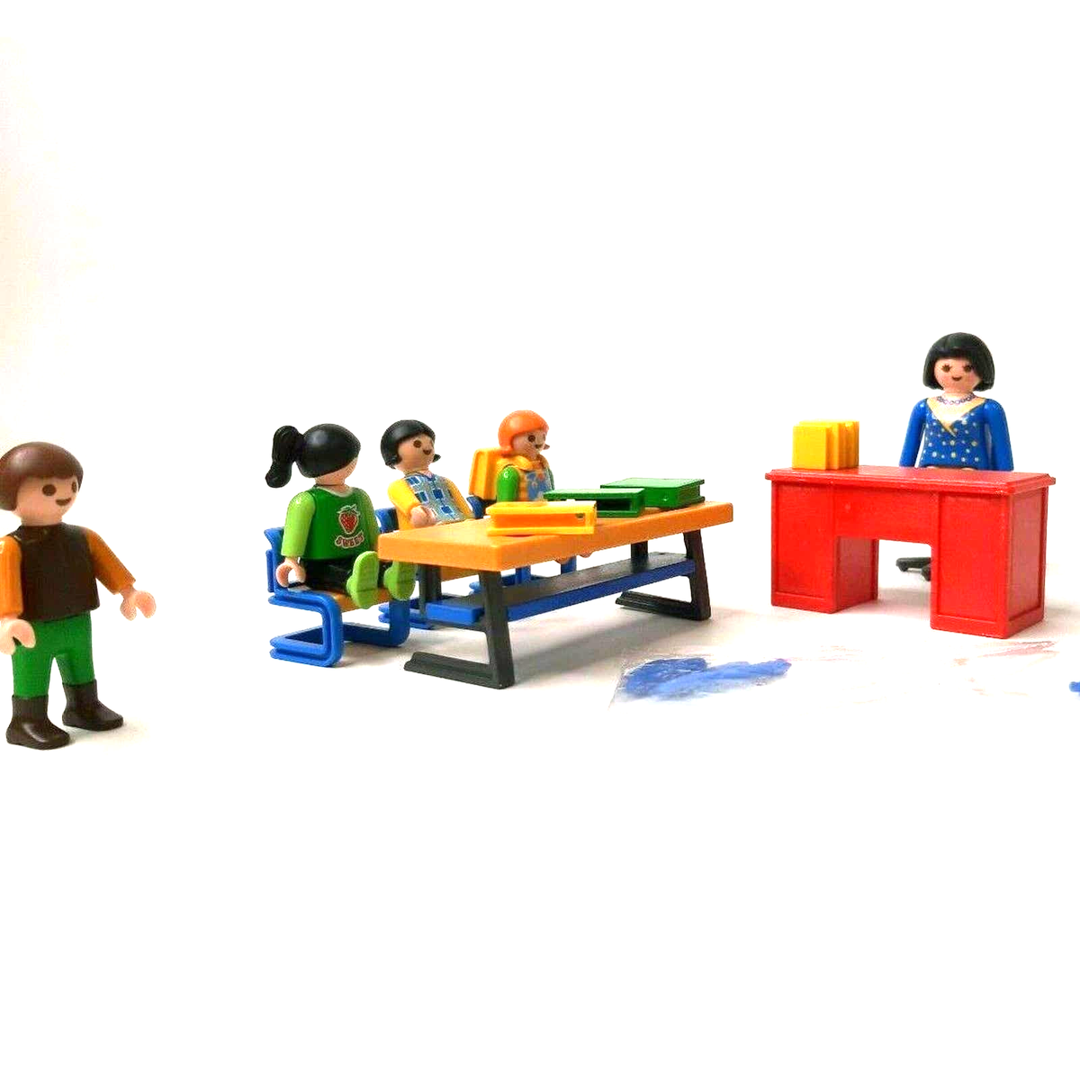 Vintage Playmobil School Teacher Students Custom Toy Set w