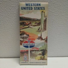 Western United States Standard Oil Road Map California Washington Nevada Vtg Mcm