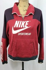 Nike Vintage Style Zip Neck Track Jacket Women' Small Spell Out Big Logo Sports