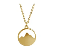 JUESJ New Fashion Round Mountain Peak Pendant Necklace