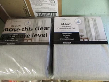 2 PACK 2 PANEL MAINSTAYS BLACKOUT TEX SOFT SEA SAGE ROD POCKET CURTAIN 37X84 ER1
