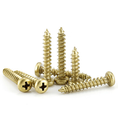 Self Tapping Screws Brass Phillips Pozi Pan Head Tappers M3 M3.5 M4 M5 DIN 7981