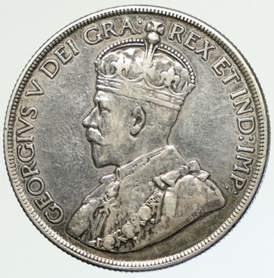 NGC-AU53 カナダ Dollar 1936 KM-31 ジョージ5世 1936 CANADA under UK King GEORGE V Voyagers ANTIQUE Silver Dollar
