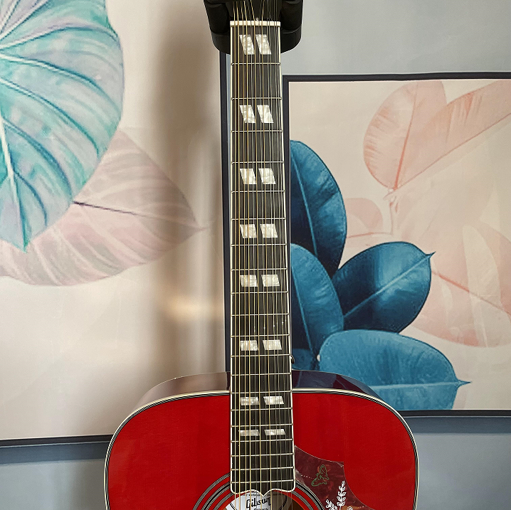 Acoustic Electric Guitar 12strings Humming Cherry Burst Solid Spruce