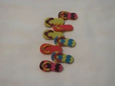 NEW SEW-OLOGY 8 PIECE COLORFUL FLIP-FLOPS - 1-1/2" L 
