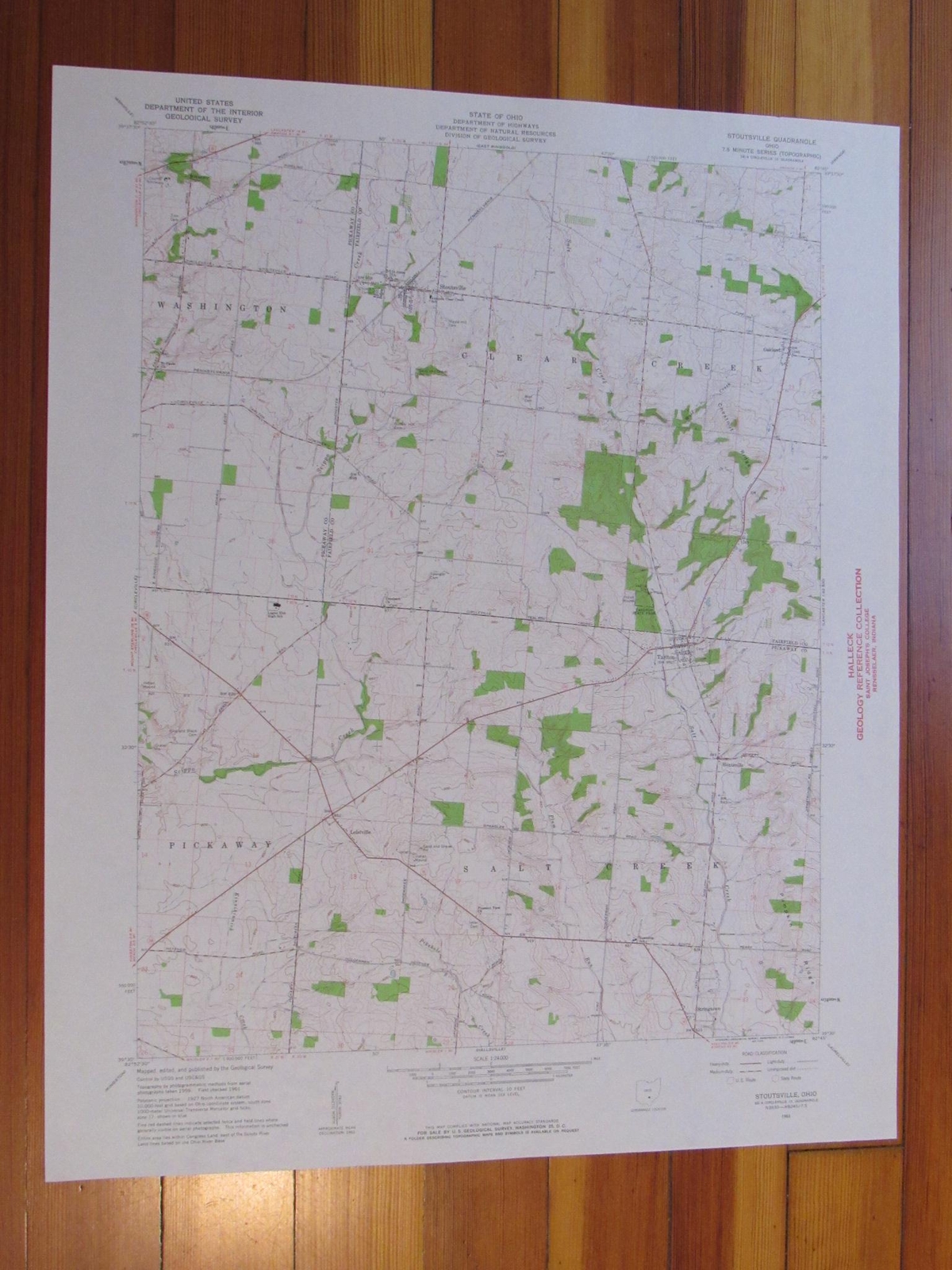 Stoutsville Ohio 1962 Original Vintage USGS Topo Map eBay