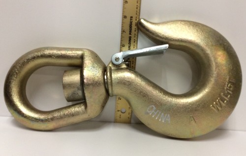 15 Ton Alloy Swivel Hoist Hook Grade 80 Crane Hoist Rigging Tools Skill Trades - Foto 3 di 5