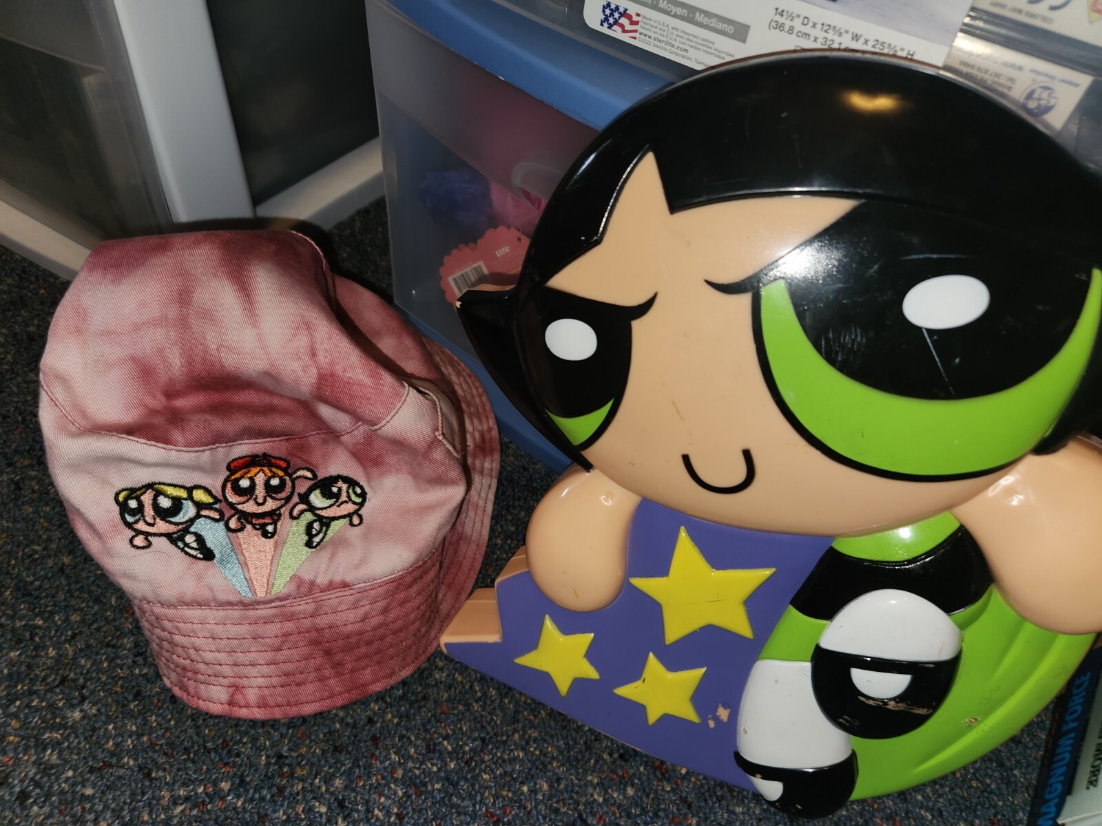 Vintage Powerpuff Girl Bucket Hat & Container Lot 199… Gem