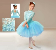 Curtain Call Tint of Spring Blue Tutu Ballet Tulle Ballerina Sequins LC L Large