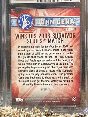 2017 Topps CSG 9.5 WWE John Cena Tribute 3 Of 40 WWE AEW NXT WWF Hustle Loyalty - Picture 6 of 6