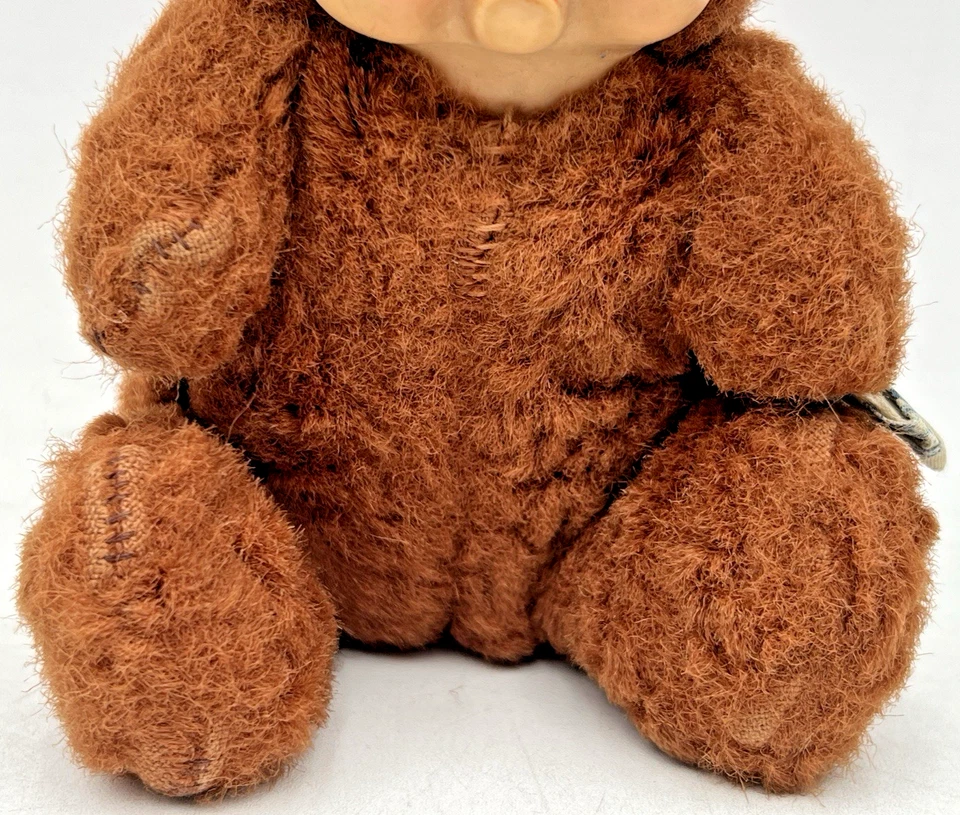 KNICKERBOCKER POUTING ANIMALS 6" RUBBER FACE TEDDY BEAR PLUSH HURT NOSE - Image 3 of 4