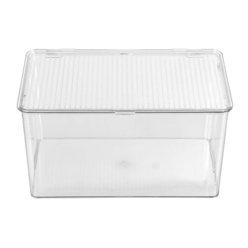 5x Clear Acrylic Storage Box Hinged Lid Case Jewellery Organiser Container L - Picture 4 of 5