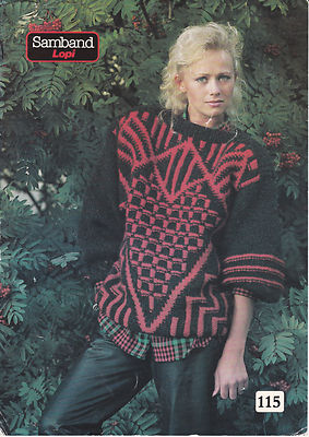 Samband Pattern Samband Knitting Pattern Ladies & Girls Fair Isle Sweater Lopi Chunky ...