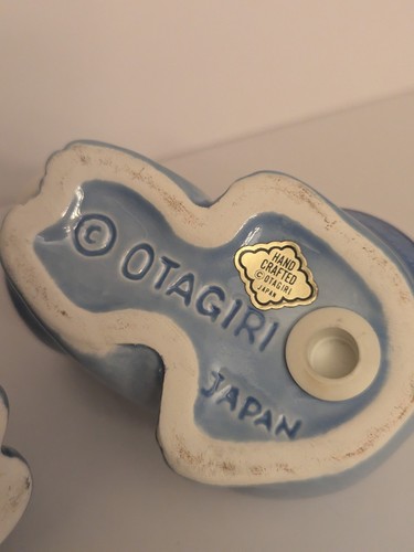 Salero y pimentero de cerámica azul Otagiri Japón gatos de colección - Imagen 8 de 10