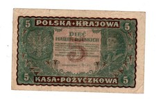 Poland POLAND Billet 5 MAREK POLSKICH 1919 P24 VF GOOD CONDITION