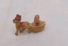 1930's Japanese Celluloid Santa Claus With Sleigh, Vintage Christmas