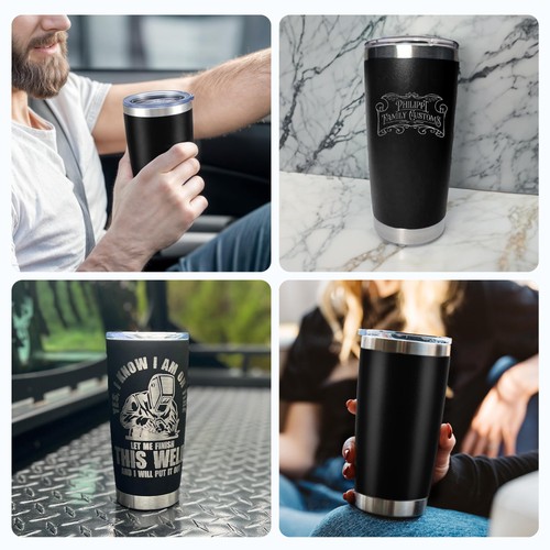 20 Unzen Becher Großpackung, 12 Stück Edelstahl Becher Set mit Deckel & Strohhalm, Doppel... - Bild 5 von 8