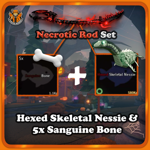 [FISCH] - Necrotic Rod Set [Includes: 5 Sanguine Bones & Hexed Skeletal Nessie] - Picture 2 of 2