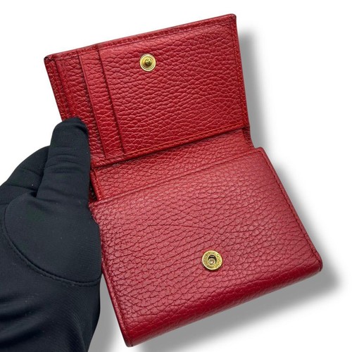 Gucci GG Marmont Leather Wallet Red USED hipped from Japan - Picture 9 of 14