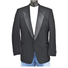 Christian Dior Le Connaisseur Black Wool Tuxedo Jacket 44 XL Solid Formal
