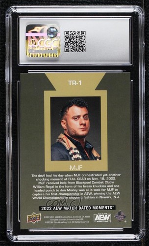 2022 Upper Deck AEW Match Dated Moments Top Ranked Gold Achievement MJF CGC 8.5 - Picture 2 of 3