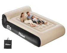 Queen Air Mattress Full with Built in Pump,16" Comfort Flocking Black