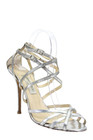 Jimmy Choo Womens Open Toe Ankle Strap Stiletto Heels Silver Tone Size EUR 40