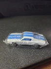 Hot Wheels Custom Mustang White Blue Diecast Car 1:64 Opening Hood Vintage 1968