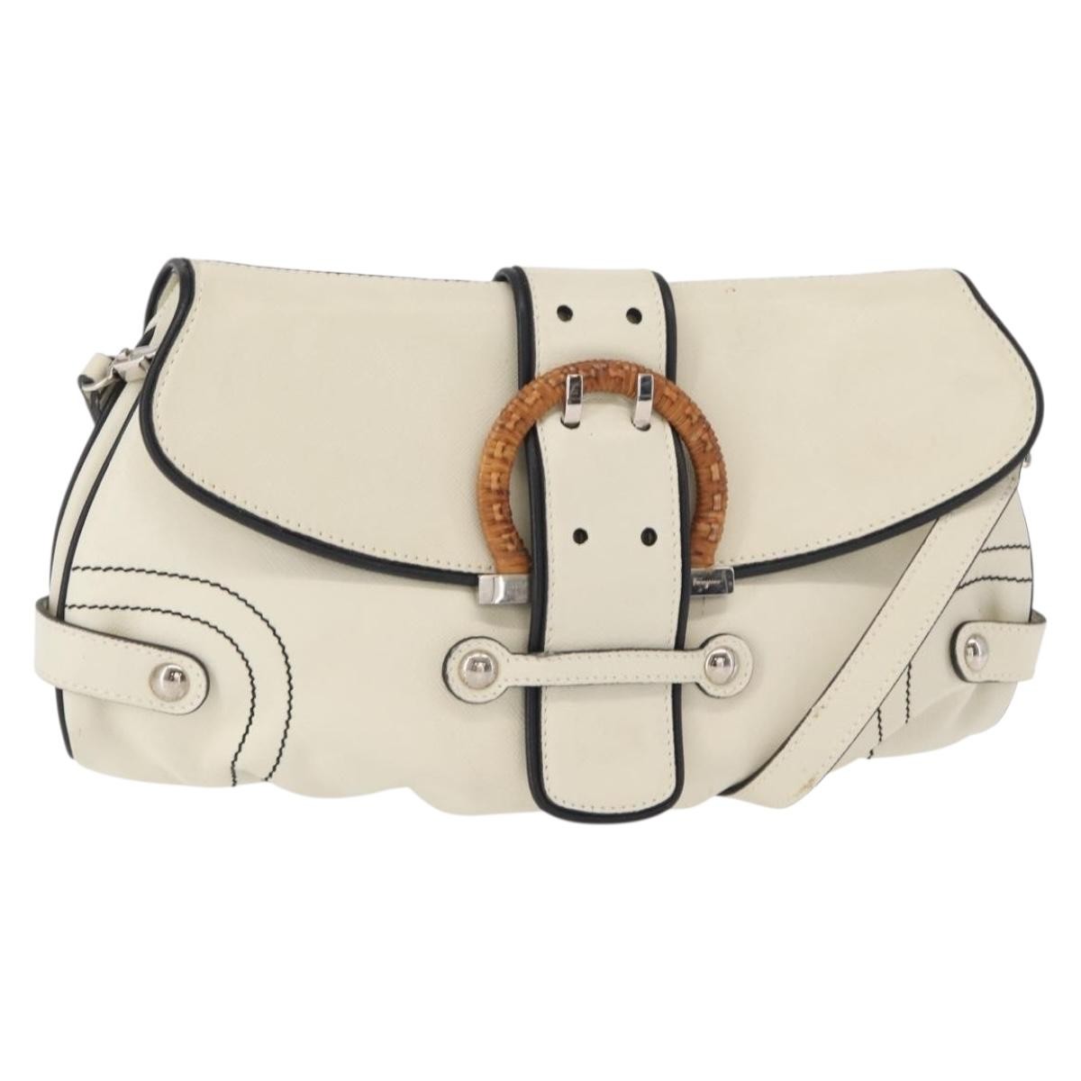 Salvatore Ferragamo Backpack Leather White Gold Auth 154163 Ferragamo Monogram backpack - Men | Ferragamo main image 3