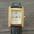 Camrose & Kross Tank  Watch Jaqueline Kennedy Rhinestone Studded Gold Tone Case