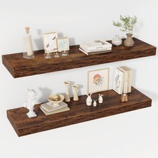 Acovy 40 Inch Floating Shelves, 12" Deep Shelf 12"Wx40"L-2pcs, Brown