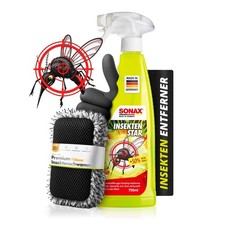 SONAX InsektenStar 750ml Set Bug Sponge Handschuhe Insektenentferner | 3-teilig 