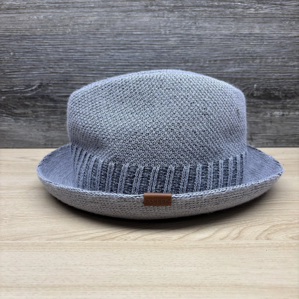 Sombrero Kangol Fedora Ajustado Para Hombres Grande Gris Columna Rayas Jugador Tejido Mezcla Bambú Foto 3 de 4