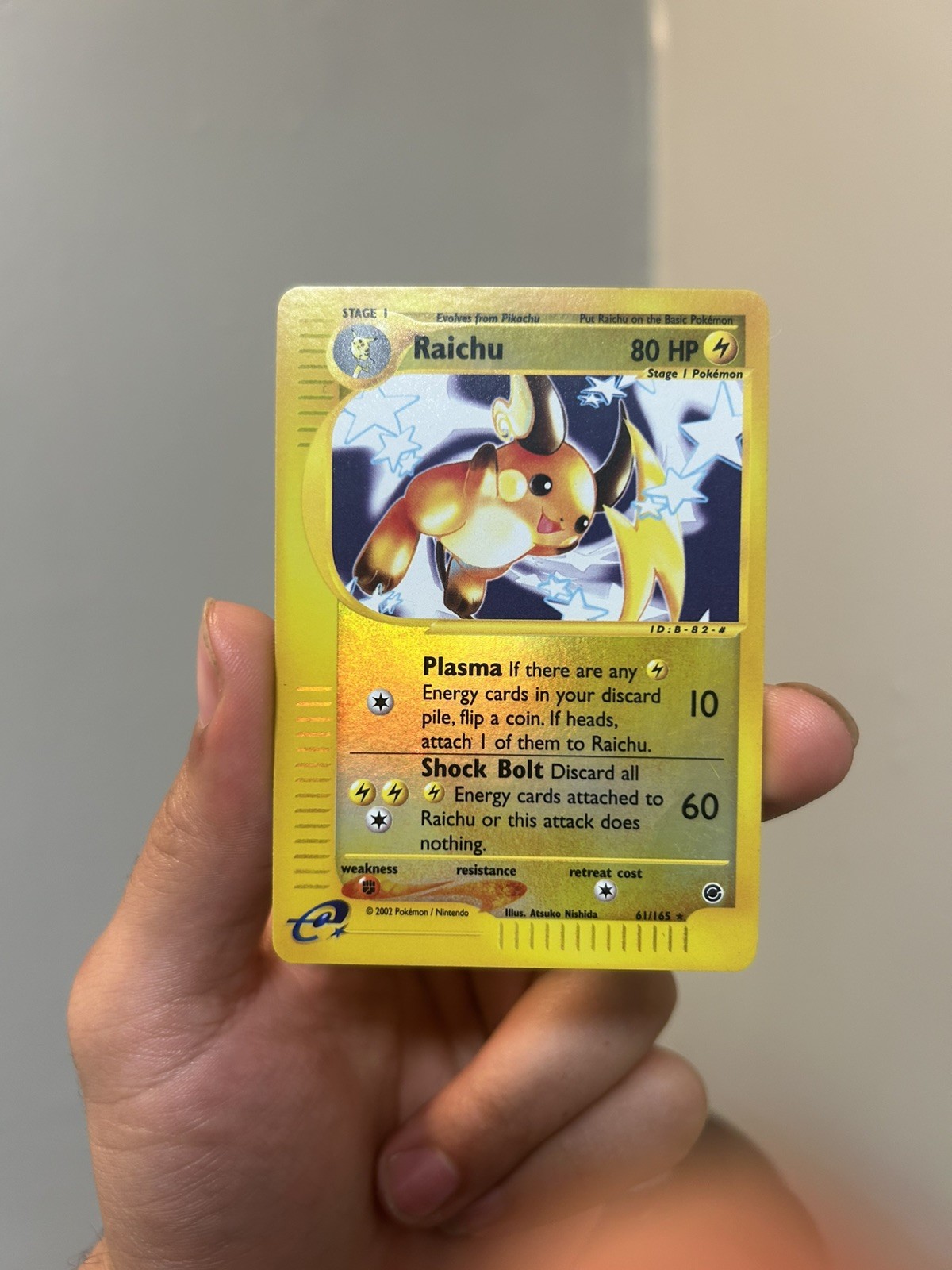 Pokémon TCG Raichu 61/165 Reverse Holo Rare Expedition Base Set - NM
