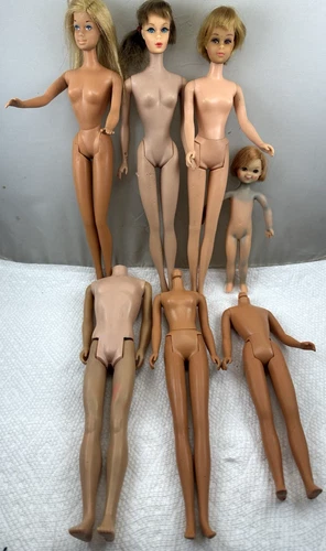 LOT OF VINTAGE 1960's MATTEL BARBIE FRANCIE SKIPPER DOLL BODIES HEADS TLC