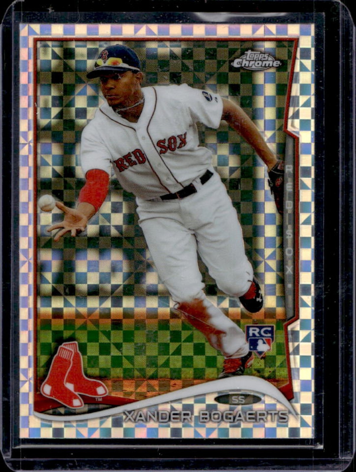 2014 Topps Chrome Xander Bogaerts RC Refractor X Fractor Rookie #25 Red Sox