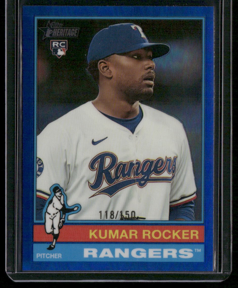 2025 Topps Heritage #179 Kumar Rocker Chrome Blue Refractor #/150