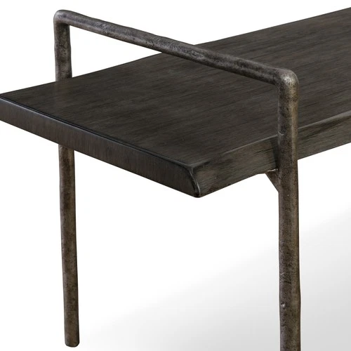 Uttermost 25379 Chandos 76"W Iron Framed Lodge Style Bench - Grey - Picture 5 of 5
