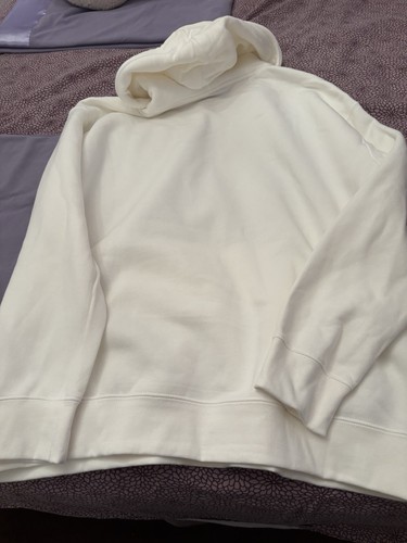 New Adidas White Fleece Hoodie Size 18 L - Picture 4 of 6