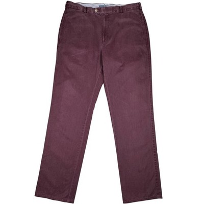Peter Millar Chino Pants Mens 35 Burgundy Red Pima Cotton Flat Front Preppy