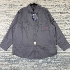 Bocomal Mens FR Flame Resistant Shirt Grey XL NFPA 2112 CAT 2 FRC0807 Workwear
