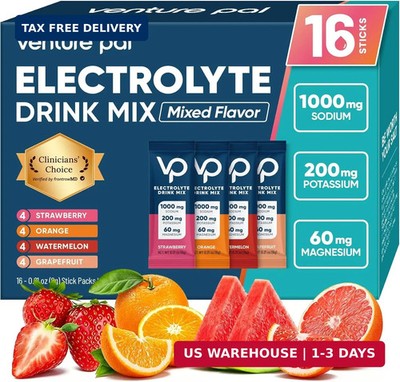 Venture Pal High Sodium Sugar Free Electrolytes Powder Packet - Hydration Packet