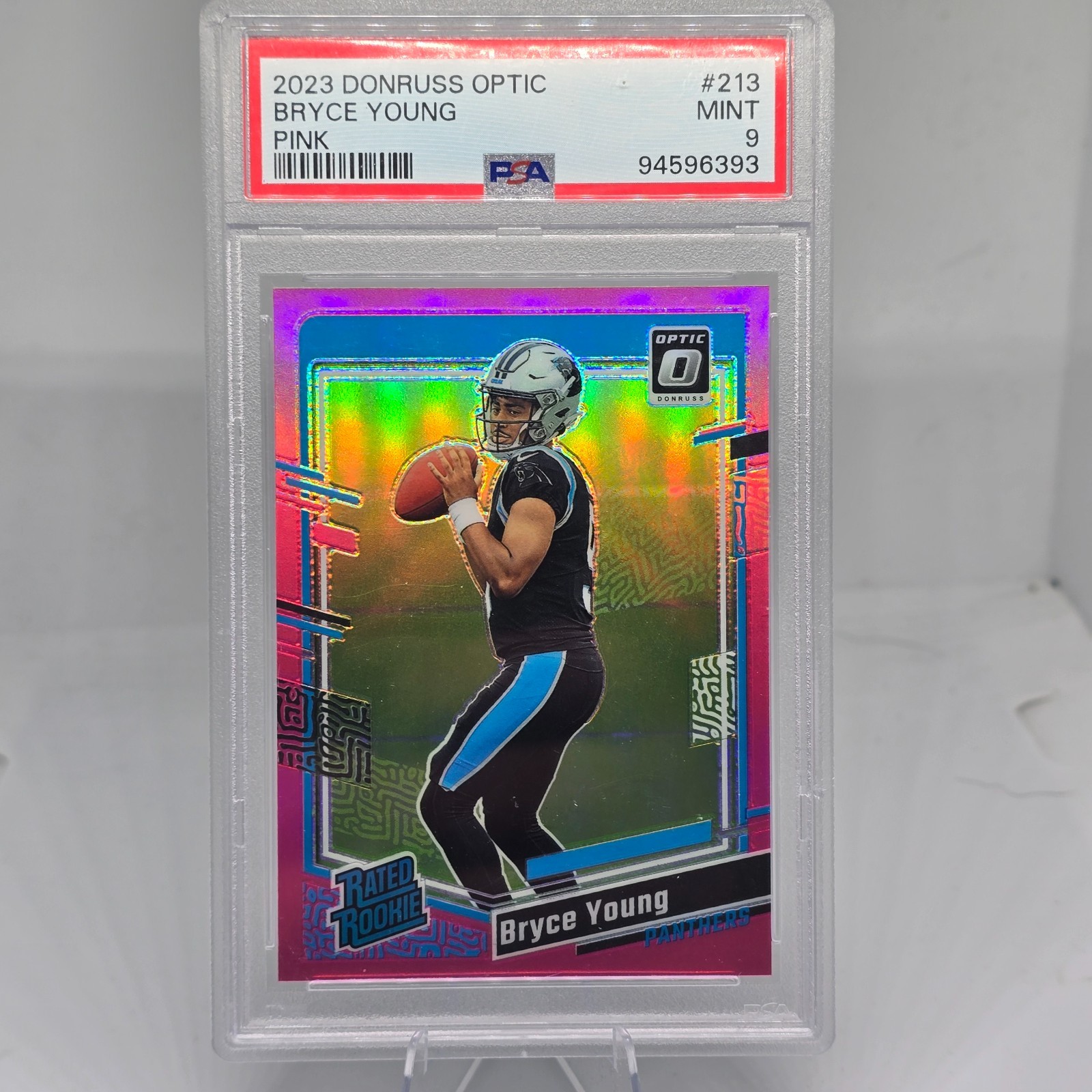 2023 Donruss Optic #213 Bryce Young Pink Rated Rookie Card - PSA 9 (MINT)