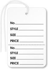 XpressTags Pack of 1000 2.875 x 1.75 inch Perforated Garment Tags with Pre-Att