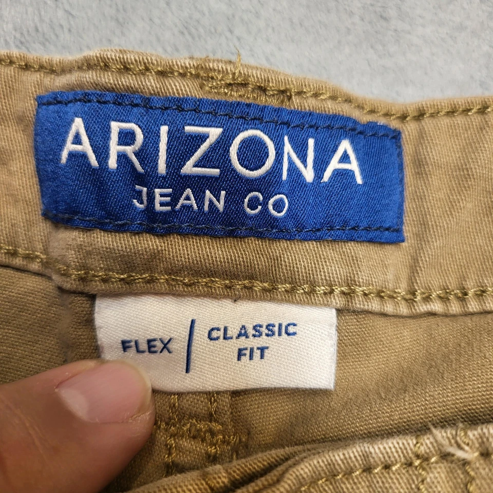 Pantalones Cortos Carga Arizona Jean Co Para Hombre 38 Caqui Calce Clásico Flexible Bolsillos Elásticos Foto 2 de 4