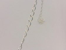 925 Sterling Silver White Silver Long Curb Chain 4.8  3 mm - 1 Foot